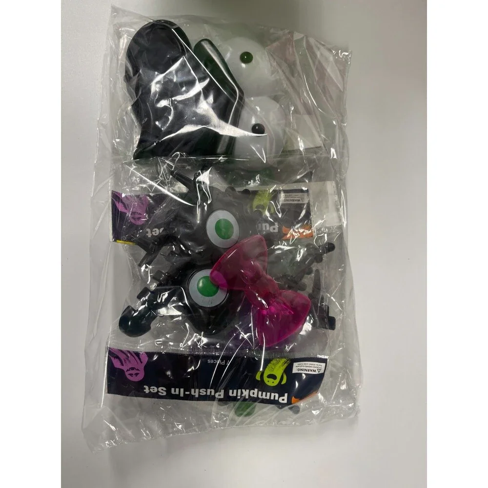 Pumpkin Decorating Kit 4 Designs Includes Frankenstein, Bat, Witch, & Pink Bow S